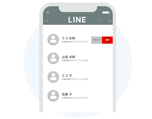 LINEブロック数を減らしたい